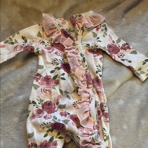 Floral Ruffle Baby Onesie